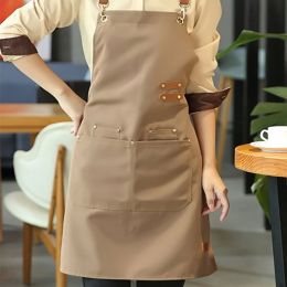 1pc Apron; Waterproof And Oil-proof Apron With Pockets; Universal Apron For Women And Men; For Coffee Bar; Restaurant; Multipurpose Aprons 29.5in