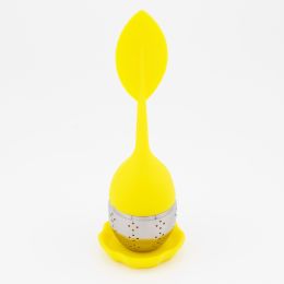 1pc/7pcs Tea Infuser Silicone Handle Stainless Steel Strainer Drip Tray Included - Loose Tea Steeper - Best Tea Infuser For Loose Leaf Or Herbal