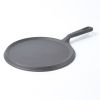 HAWOK Cast Iron Round Griddle, Pre-seasoned Comal Pan, 9.5" Crepe Maker Pan
