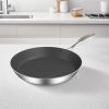 SOGA Stainless Steel Fry Pan 36cm Frying Pan Induction FryPan Non Stick Interior