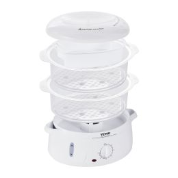 VEVOR Electric Food Steamer, 7.4Qt/7L Electric Vegetable Steamer with 2-Tier Stackable Trays