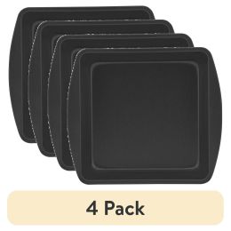 (4 pack) Nonstick 7.6" x 7.6" x 1.8" Square Cake Pan, Brownie Pan, Dark Gray