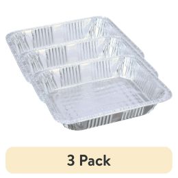 (3 pack) Aluminum Half Steam Table Pans, 12.75 x 10.38 x 2.81 inch, 4 Count per Pack.