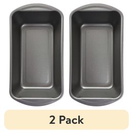 (2 pack) Nonstick 9" x 5" x 2.7" Large Bread and Loaf Pan, Meatloaf, Gray