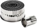ROUND STAINLESS STEEL COOKIE CUTTERS, Fluted Cookie Cutters, Round Metal Baking Rings for Pastry, Biscuits&Dough Cutting