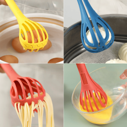 1pc; Multifunctional 3-in-1 Egg Whisk Food Holder Noodle Holder Baking Tool Egg Stirrer Manual Whisk 1 Pack 11.02''Ã—2.76'' (Color: green)