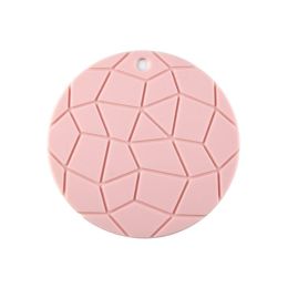 1pc Food Grade Silicone Coaster; Anti-scalding Thickened Pot Mat; Turtle Pattern Heat Insulation Mat; High Temperature Resistant Table Mat (Color: Pink)