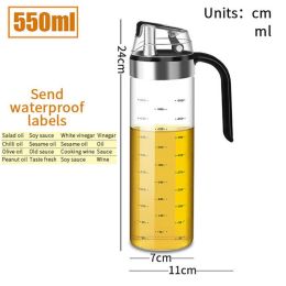 Cooking Seasoning Bottle; Oil Dispenser; Sauce Bottle (Capacity: 550ML)