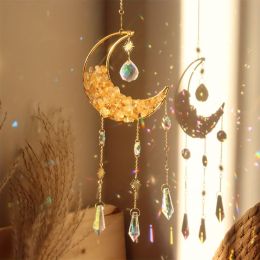 1pc Rainbow Maker Crystal Suncatcher - Enhance Your Home Decor with Aquamarine, Amethyst, and Obsidian - Perfect for Garden, Yard, Bedroom, Balcony (Color: Topaz)