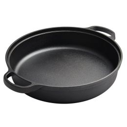 Cast Iron Cooking Pot for Restaurant Kitchen Skillet Camping Cooker (Pot Diameter: 29cm, Color: As Pic Show)