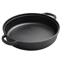 Cast Iron Cooking Pot for Restaurant Kitchen Skillet Camping Cooker (Pot Diameter: 22cm, Color: As Pic Show)