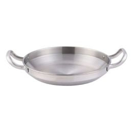 Double Ears Pan Seafood Rice Pan Fried Chicken Tray (Type: 26cm, Color: Silver)