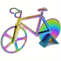 Novelty Bike Pizza Slicer â€“ Durable Stainless Steel Blade & Easy-Clean Design (Color: Rose Golden)