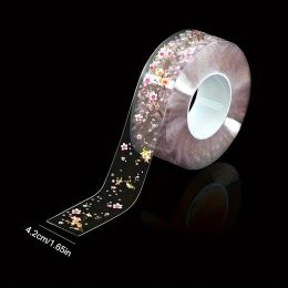2 Rolls Waterproof Kitchen Seam Sealing Tape 118.11 Inch - Floral Design Clear Adhesive for Sink, Toilet (Color: 2rolls Tape (Len)